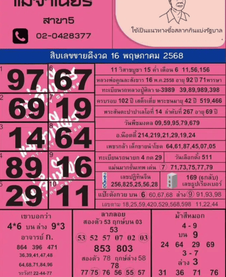 แม่จำเนียรใบชมพู-งวด-16พ.ค.68